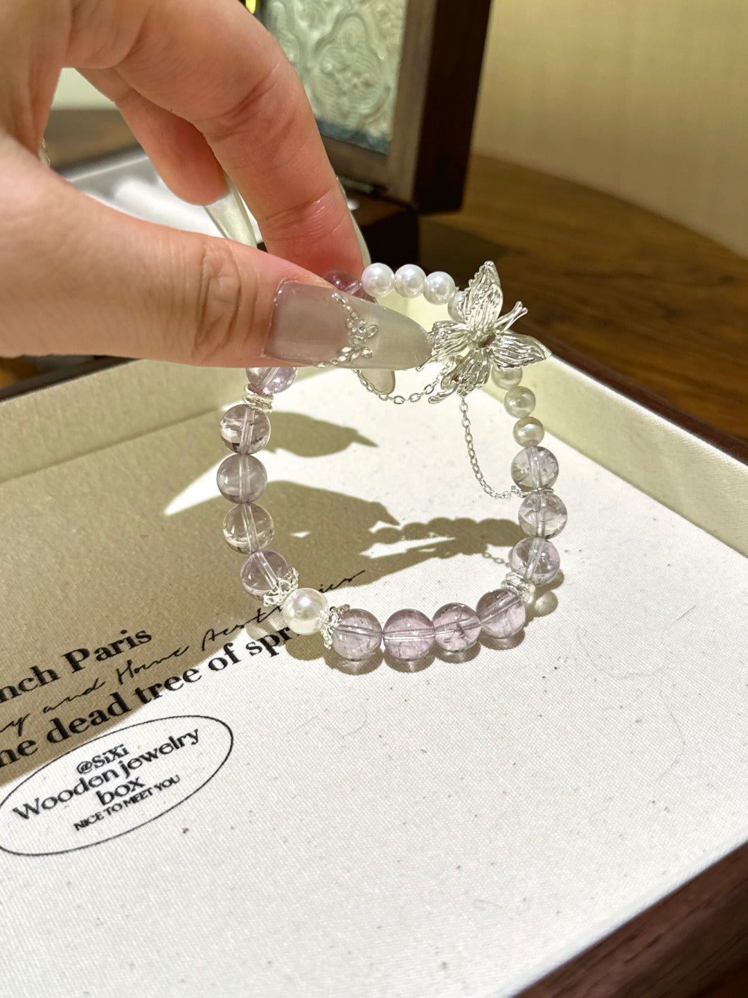 ▫️▪️ Amethyst bead bracelet